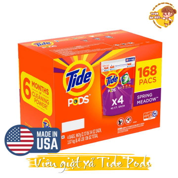 Viên giặt xả Tide PODS Liquid Laundry Detergent Soap Pacs 168 viên 