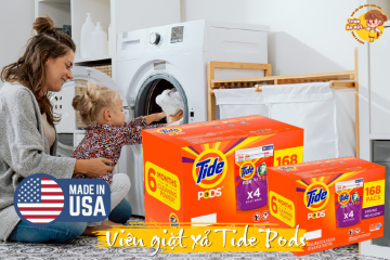 Đánh giá nhanh viên giặt xả Tide Pods 3 trong 1, một gói 42 viên (thùng 168 viên) giúp làm sạch